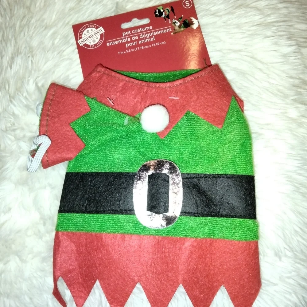 Santa's Little Helper pet elf costume with hat